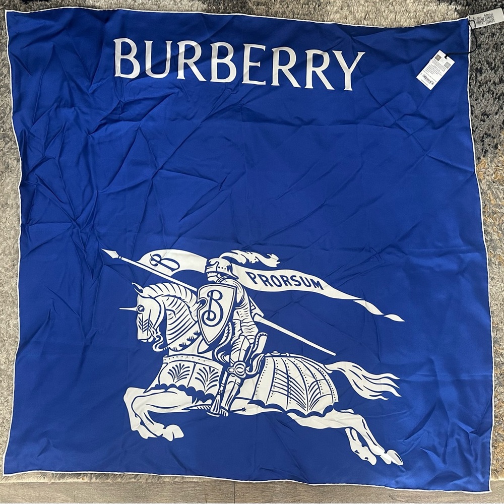 Burberry Blue Knight Silk Scarf